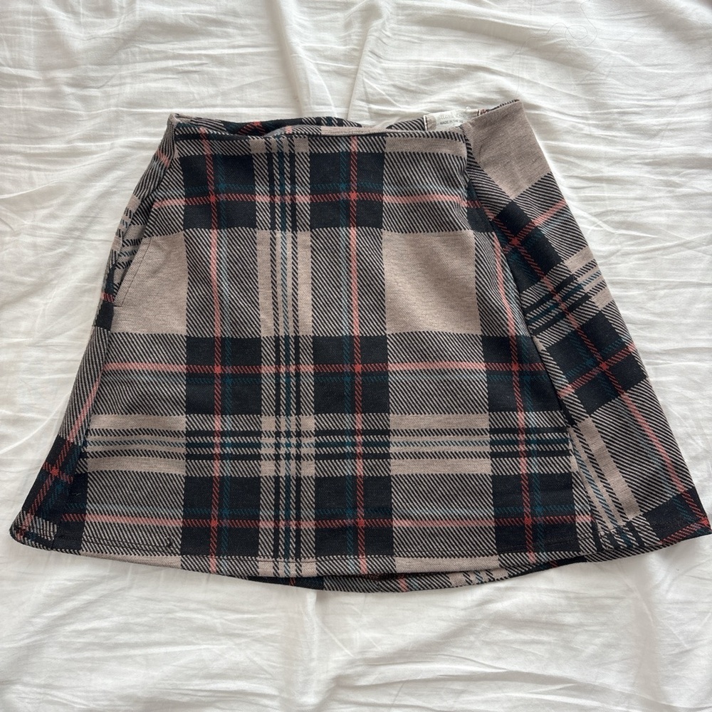 Altar'd State Tan Mini A-Line Skirt for Casual Wear